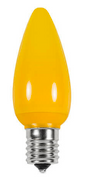 BOX QTY: 25 BULBS
CASE QTY: 1000 BULBS
Shines bright like the ghost of Christmas past this holiday season with the classic look of these smooth yellow bulbs. Make your home or business shine bright like a holiday candle with these LED bulbs. The low energy using LED’s generate a vibrant glow that lasts seven times longer than other bulbs. The durability of these bulbs make them great for lining walk ways or fencing. One of the original classic colors. 
•	Each bulb has three professional grade LED's inside to create a bright glow. 
•	The low watt LED bulbs allow for you to make longer runs while using low amounts of energy. 
•	The bulbs remain cool to the touch because of the low energy LED bulbs inside. 
•	These durable smooth textured bulbs have a 60,000 hour lifespan
•	We use nickel platted bases instead of brass to prevent corrosion.
•	Now you can get an LED C9 lamp without the faceted caps. These lamps remind us of the old opaque/ceramic bulbs of the past.
•	Indoor and Outdoor use
*Per bulb price varies per bulb color*
