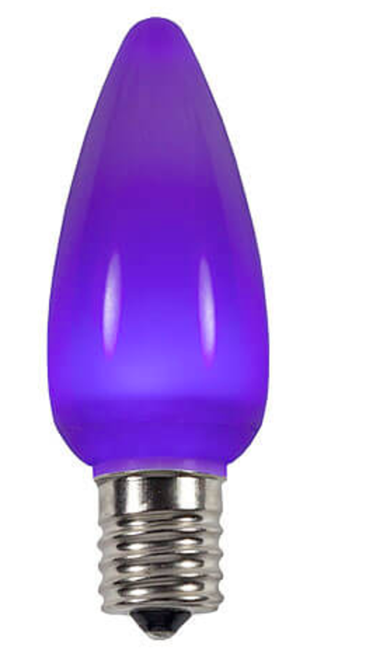 Purple LED C9 Smooth Bulbs - Nida Lighting