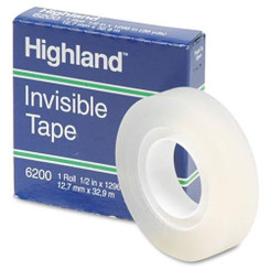 Highland 6200 Invisible Tape, 1/2" x 1296"