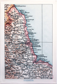 Northumberland & Durham map tea towels jane revitt shop