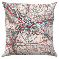 Todmorden map cushion in linen