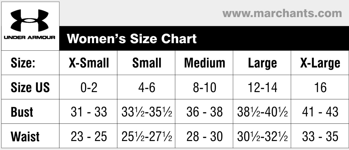 Under Armour Womens Pants Size Chart