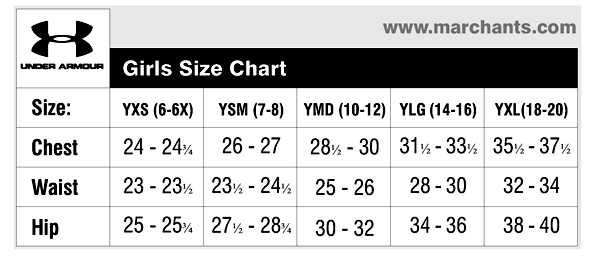 Under Armour Child Size Chart
