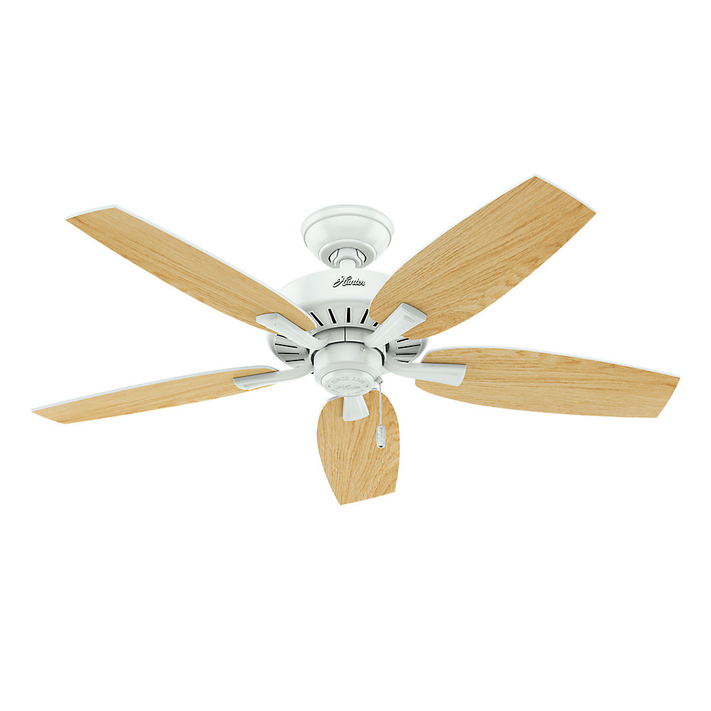 Hunter 52117 Atkinson 46 Inch Traditional Ceiling Fan With 3 Lights Fresh White