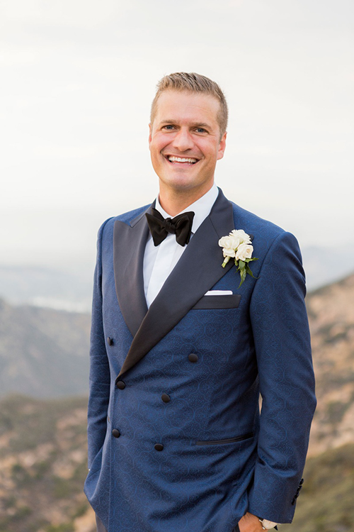 Stylish double-breasted navy tuxedo for grooms weddings