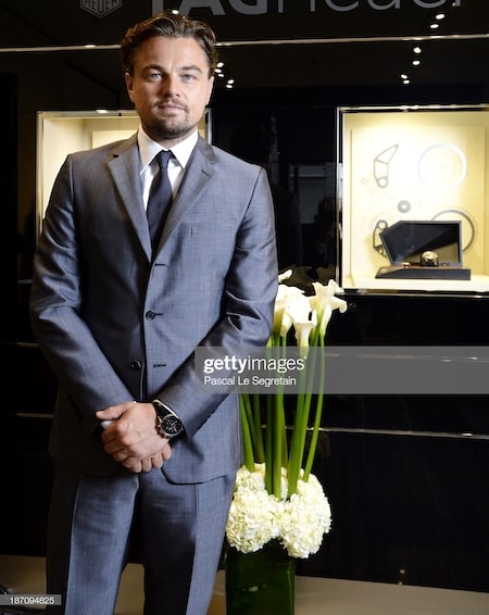 Leonardo DiCaprio in a three button suit jacket