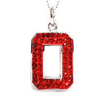 STERLING SILVER SWAROVSKI CRYSTAL PENDANT & CHAIN (ALL RED)