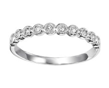 14K WHITE GOLD - ROUND BEZEL STACKABLE WHITE GOLD DIAMOND BAND (0.12CT)