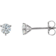 Round Cut Traitement thermique Noir Premium Diamant Martini Clous D/'Oreilles Or 14K
