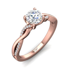 Martin Flyer - 14K ROSE GOLD - TWISTED VINE STYLE DIAMOND ENGAGEMENT RING SETTING (0.09ct)