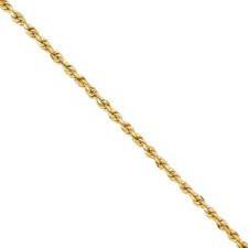 14K YELLOW GOLD - 1.5MM DIAMOND CUT SOLID ROPE CHAIN - 20 INCHES