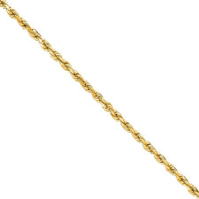 14K YELLOW GOLD - 1.75MM DIAMOND CUT SOLID ROPE CHAIN - 20 INCHES