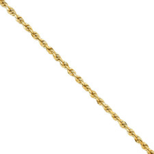 14K YELLOW GOLD - 2MM DIAMOND CUT SOLID ROPE CHAIN - 20 INCHES