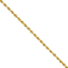 4K YELLOW GOLD - 2MM DIAMOND CUT SOLID ROPE CHAIN - 20 INCHES