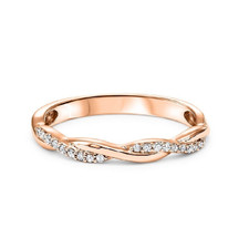 14K ROSE GOLD -  ALTERNATING BRAIDED STYLE DIAMOND WEDDING BAND (0.10C T)
