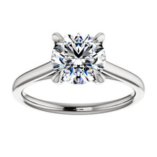 Platinum High Polished Cathedral Style Solitaire Engagement Ring Setting