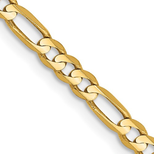 14K solid gold フィガロチェーン　20インチ　3.1ミリ 3.1mm Concave Figaro Chain Necklace in Solid 14K Gold