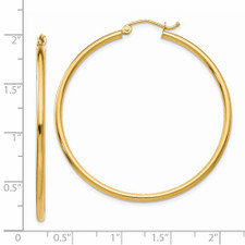 14K Yellow Gold - 2 x 45mm Classic Hoop Earrings