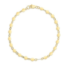 14K YELLOW GOLD SHIMMERING DISC STYLE BRACELET - 7 INCHES