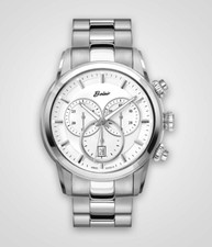  MENS EWJ TIMEPIECE: STEEL CHRONOGRAPH -  WHITE DIAL