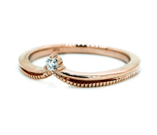  14K ROSE GOLD - VINTAGE MILGRAIN DIAMOND CONTOURED BAND (0.04CT)