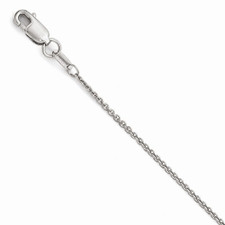 14K White Gold - 1.1mm -  Diamond Cut Cable Style Chain - 20 inches 