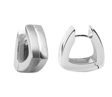Sterling Silver -  High Polished Triangle Style Hoop Earrings