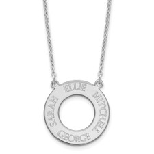 Sterling Silver - PERSONALIZED - Family Ring Pendant & Chain