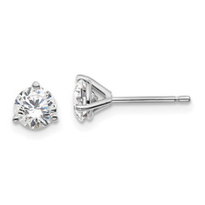 14K White Gold - 1.00ctw - Lab Grown Round Brilliant Cut Diamond Martini Stud Earrings 