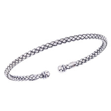 ALISA - Sterling Silver - Classic Woven Style Cuff Bracelet