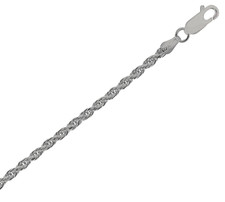 Sterling Silver -  1.4mm Diamond Cut Rope Chain - 18 inches