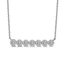 14K White Gold - LoveBright Round Diamond Bar Style Necklace (0.50ct)