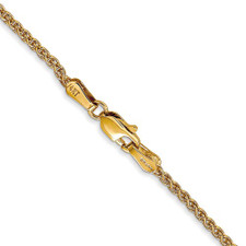 14K Yellow Gold - 1.7mm - Woven Wheat Spiga Style Gold Chain - 20 inches 