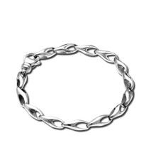 Zina Designed: Sterling Silver Tear Drop Style Link Bracelet - 7.5 in