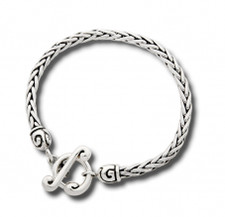 Zina: Sterling Silver Braided with End Caps Bracelet - 7 Inch