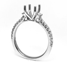 14K White Gold - Diamond Split Head Cathedral Style Diamond Engagement Ring Setting (0.25ct)