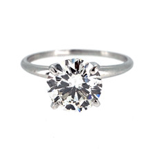 14K White Gold - 1.89ct - Round Brilliant Cut Solitaire Engagement Ring 