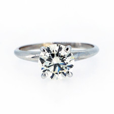 14K White Gold - 1.23ct - Round Brilliant Cut Solitaire Engagement Ring 