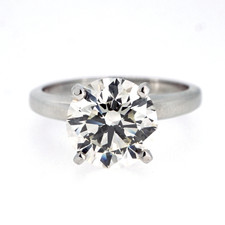14K White Gold - 2.40ct - Round Brilliant Cut Solitaire Engagement Ring 