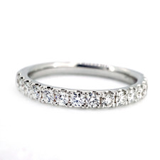 14K White Gold - 0.53ct -  Round Brilliant Cut Diamonds Shared Prong Band (15RD)