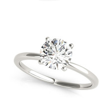 14K White Gold - 1.35ct - Round Brilliant Cut Diamond Solitaire Engagement Ring 