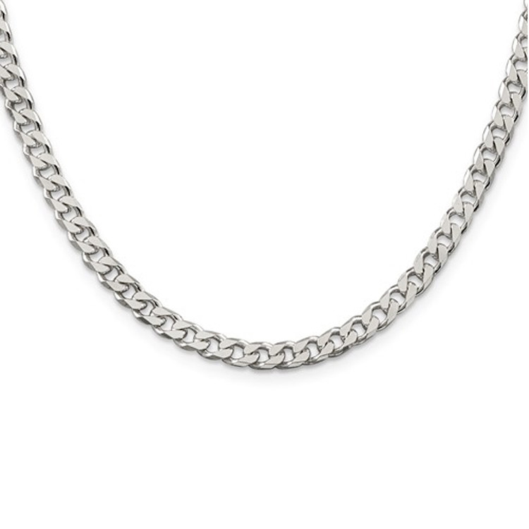 Sterling Silver - 5mm - High Polished Curb Cuban Link Chain - 20 inch -  Edward Warren Jewelers