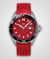 EWJ Signature Time Piece:  Steel Case, Red Dial, Silicon Band