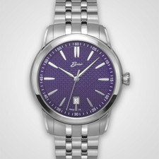 LADIES EWJ TIMEPIECE - STEEL CASE, PURPLE DIAL, STEEL BRACLET 