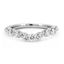 14K White Gold - 1.30ct - Round Brilliant Cut Diamond Single Prong Diamond Band