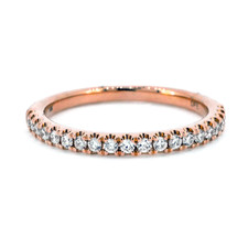  14K Rose Gold - 0.35ct -  Round Brilliant Cut Diamonds Shared Prong Band 