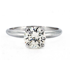 14K White Gold - 1.06ct -  Round Diamond (K/VS1) Solitaire Engagement Ring
