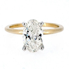 14K Yellow Gold - 1.56ct - EWJ Classic Oval Cut Solitaire Engagement Ring
