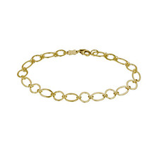 14K Yellow Gold - Fancy Orbiting Links Gold Fashion Bracelet - 7.5 inch
