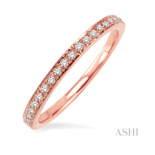 14K Rose Gold - Round Diamond Straight Classic Stackable Band (0.15ct)